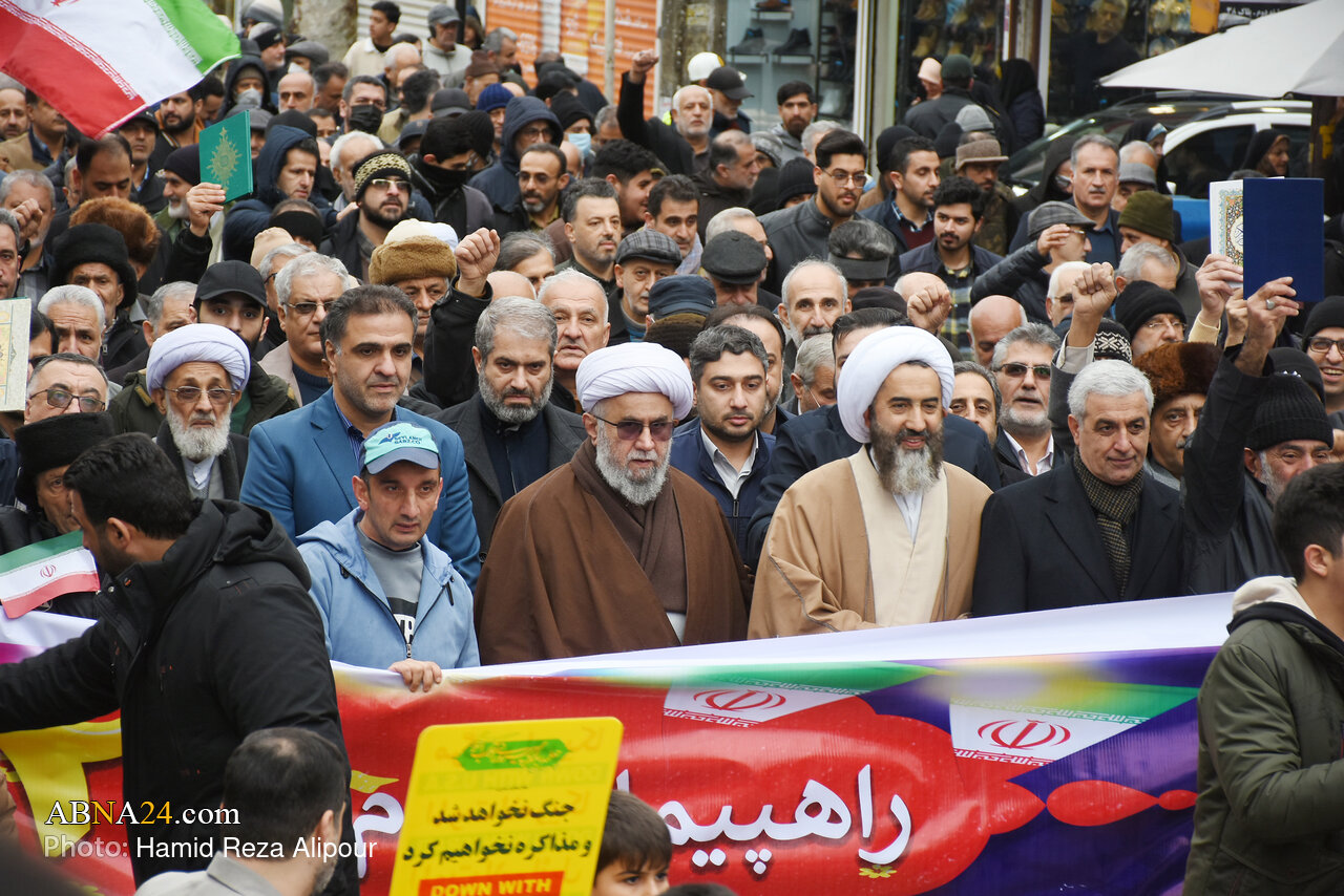 گزارش تصویری | حضور و سخنرانی آیت‌الله رمضانی در مراسم راهپیمایی یوم‌الله ۲۲ بهمن ۱۴۰۴ شهر رودسر