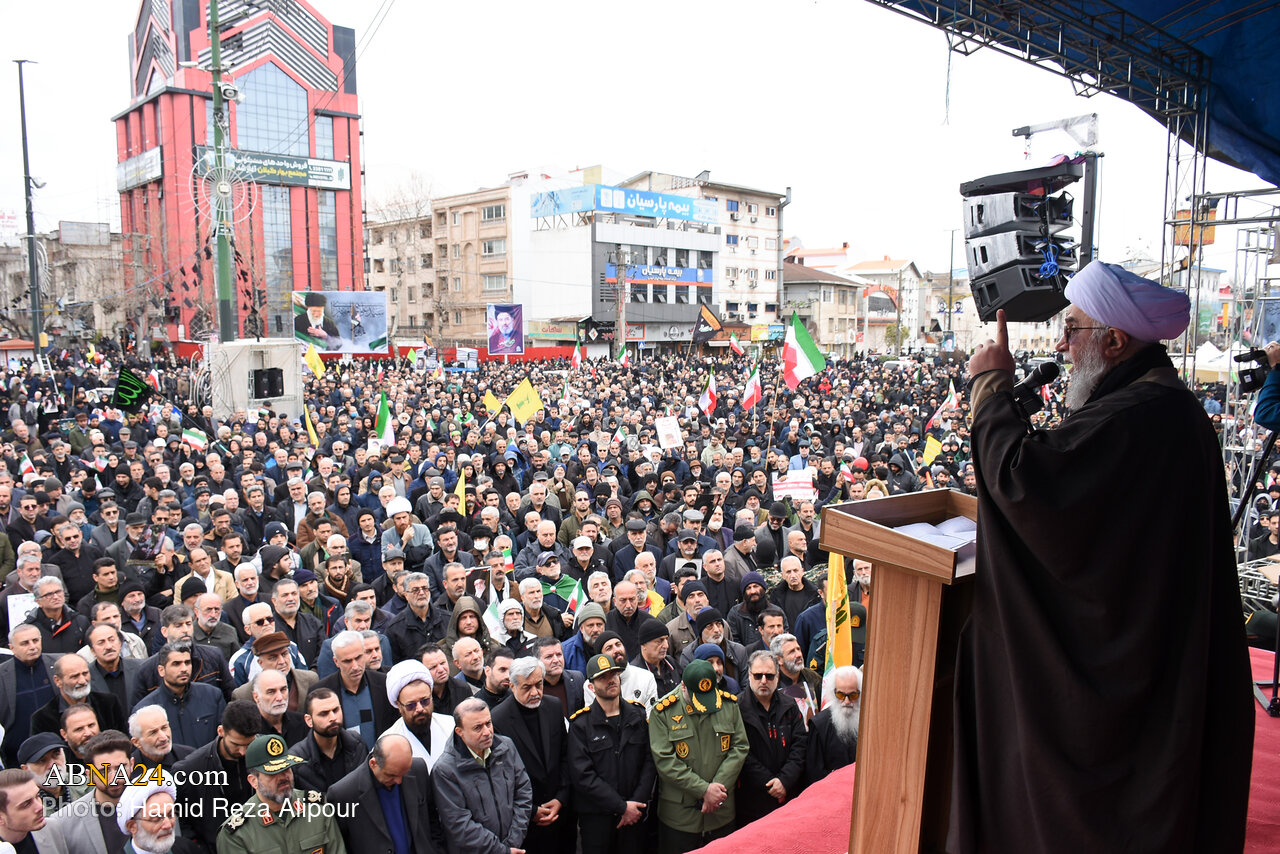 گزارش تصویری | راهپیمایی روز جهانی قدس با سخنرانی آیت‌الله رمضانی در رشت