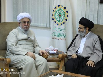 گزارش تصویری | دیدار آیت‌الله حسینی اشکوری با دبیرکل مجمع جهانی اهل‌بیت(ع)