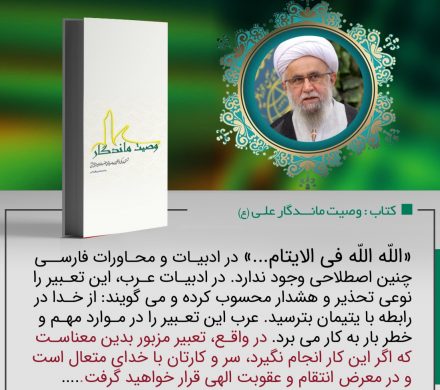 کتاب «وصیت ماندگار علی (ع)»